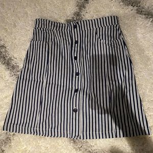 Kookai blue and white pin stripe Jean skirt
